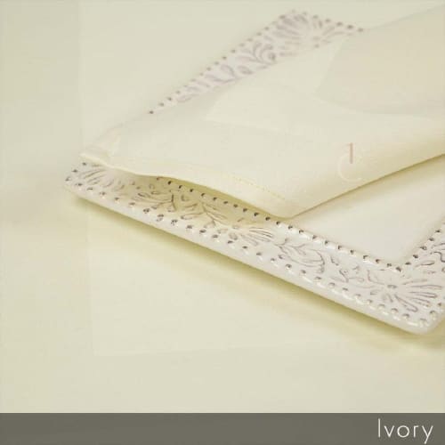 Riegel® Satin Band Beauti-Damask® Tablecloth, Cotton/Polyester, 81x81, Ivory